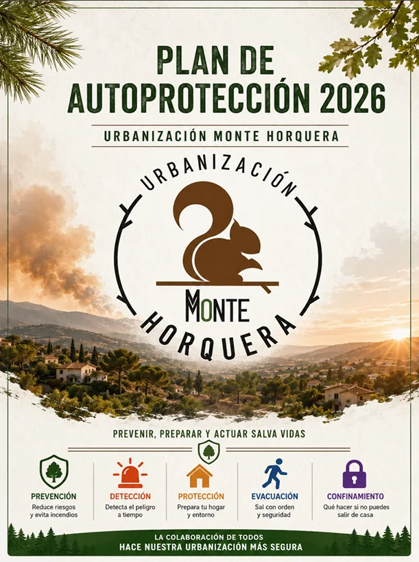 Portada del Plan de Autoprotección 2026 — Urbanización Monte Horquera